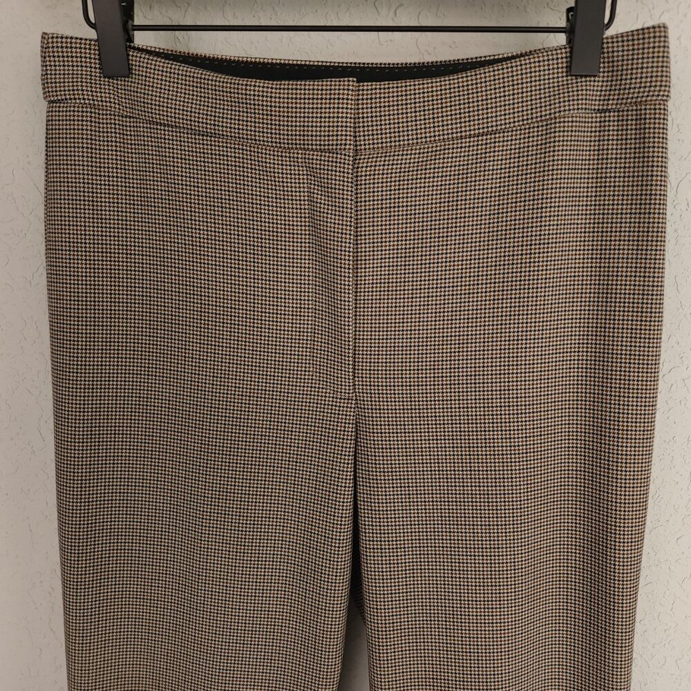 Aritzia Babaton 8 Brown Houndstooth Mid-Rise Slim Fit Ankle Slit Numero Pant - Picture 4 of 14